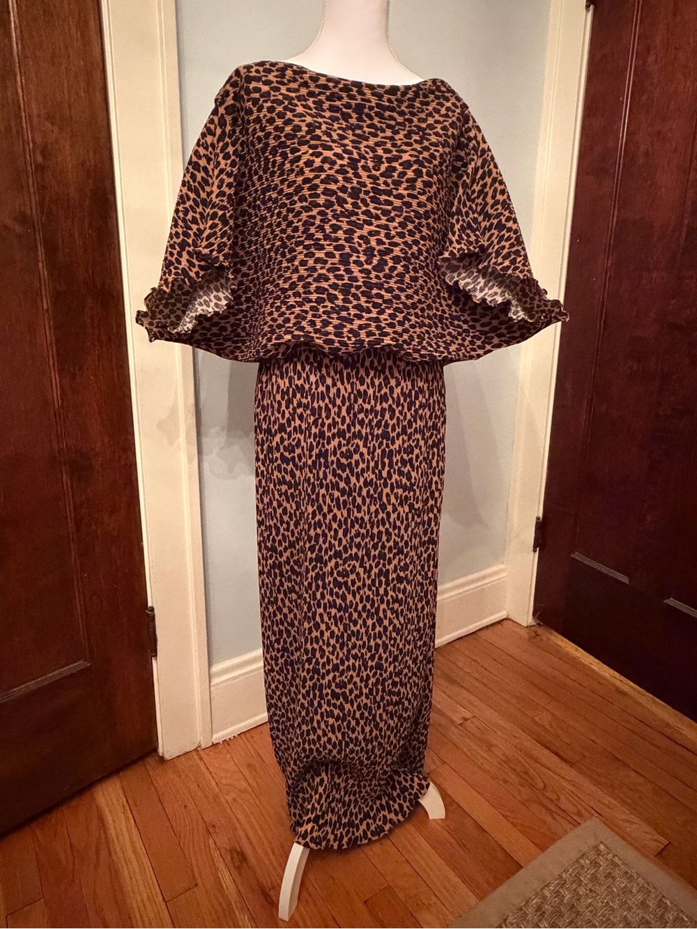 Never Fully Dressed Large Tilly Leopard Print Maxi Dress Brown and Black NWT